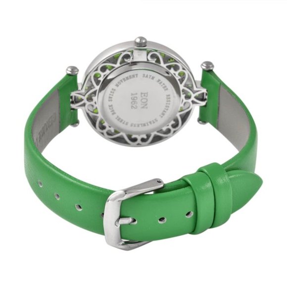 EON 1962 Chrome Diopside, White Zircon Swiss Movement MOP Dial Watch